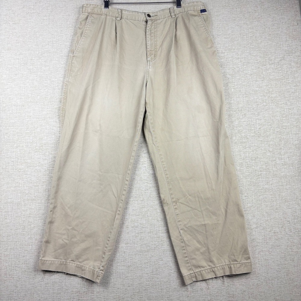 Vintage Kahala Men 40 Khaki Pleated Chino Pants Y2K Elastic Back Fiji 
made